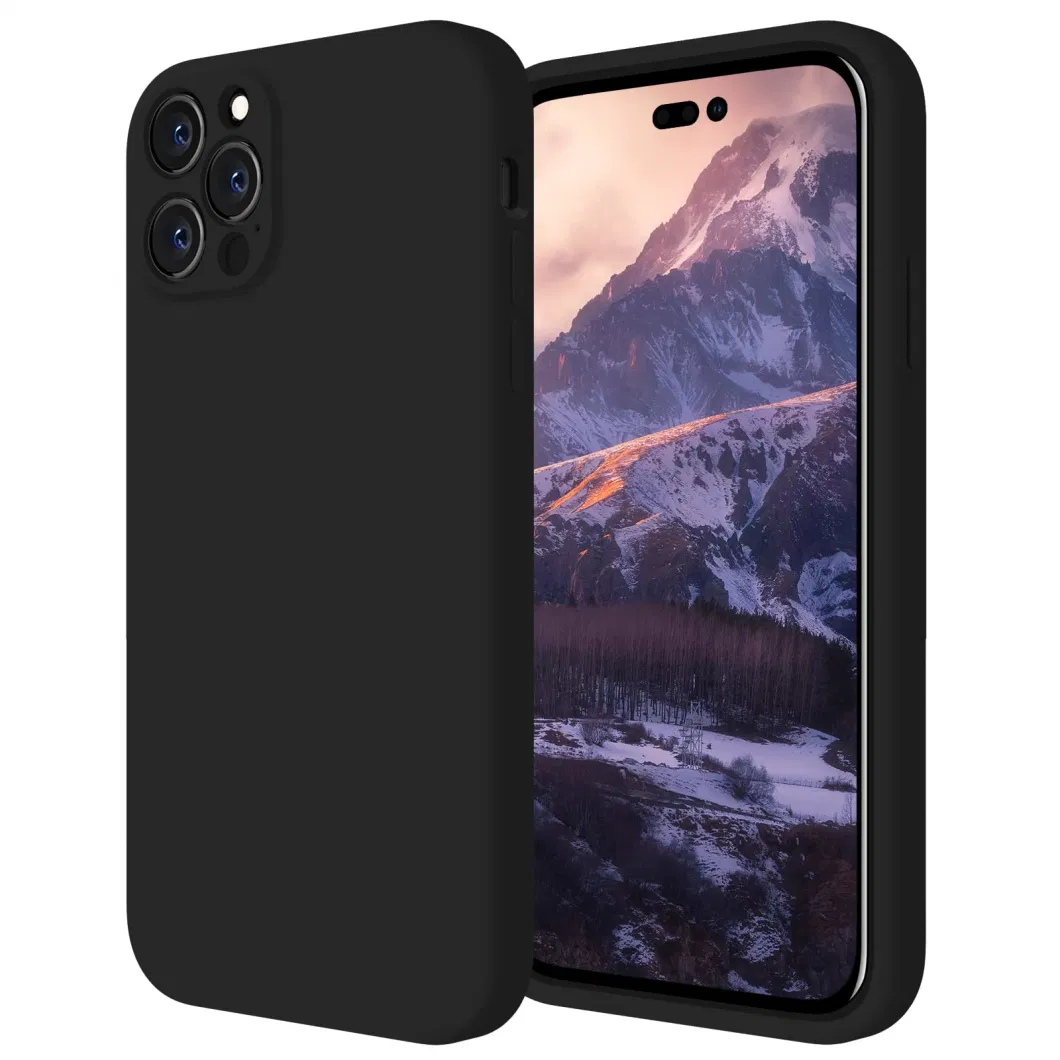 for iPhone 14 PRO Case, Silicone [Camera Protection] Phone Case with [2 Screen Protectors], Soft Anti-Scratch Microfiber Lining Inside, 6.1 Inch, Black