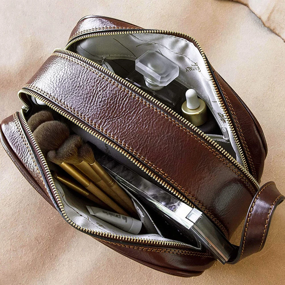 Zipper Professional PU Leather Cosmetic Bag Travel Makeup Case