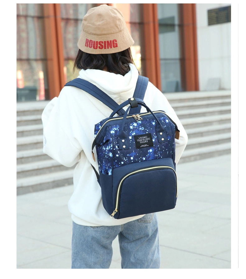Large Capacity Fashion Multifunction Colorful Mom Backpack Baby Diaper Bags