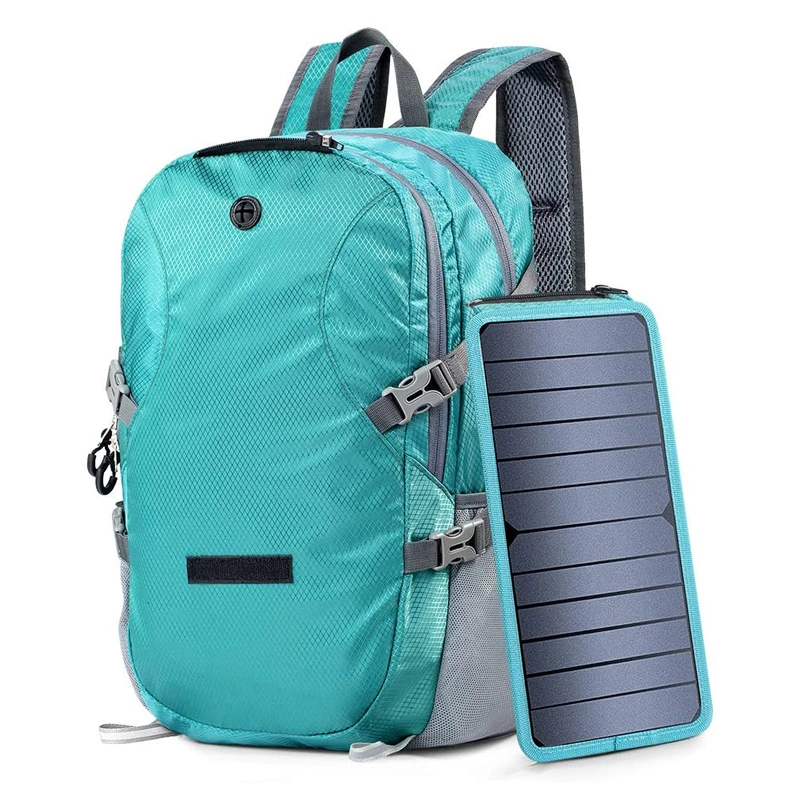 School College Hiking Camping Backpack Bag with Solar Panel and USB Port to Power All Your Devices