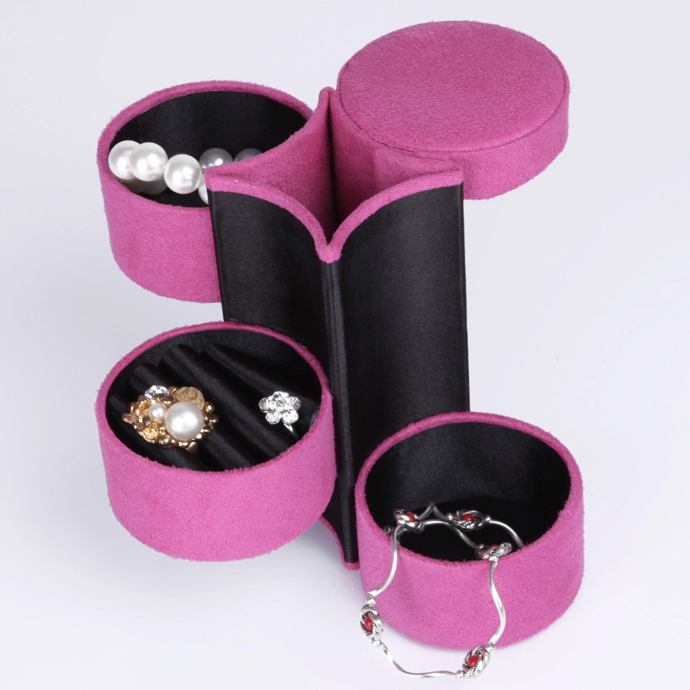 Wholesale Fashion Personalit Hot Selling Earrings Rings Necklaces Storage Holder Custom Logo Velvet Travel Jewelry Organizer Case