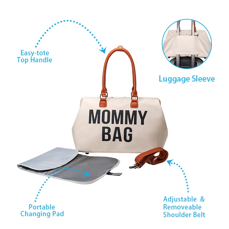 Wholesale Fashion Girls Tote Stylish Tote Diaper Bag Weekender Travel Large Capacity Mommy Bag