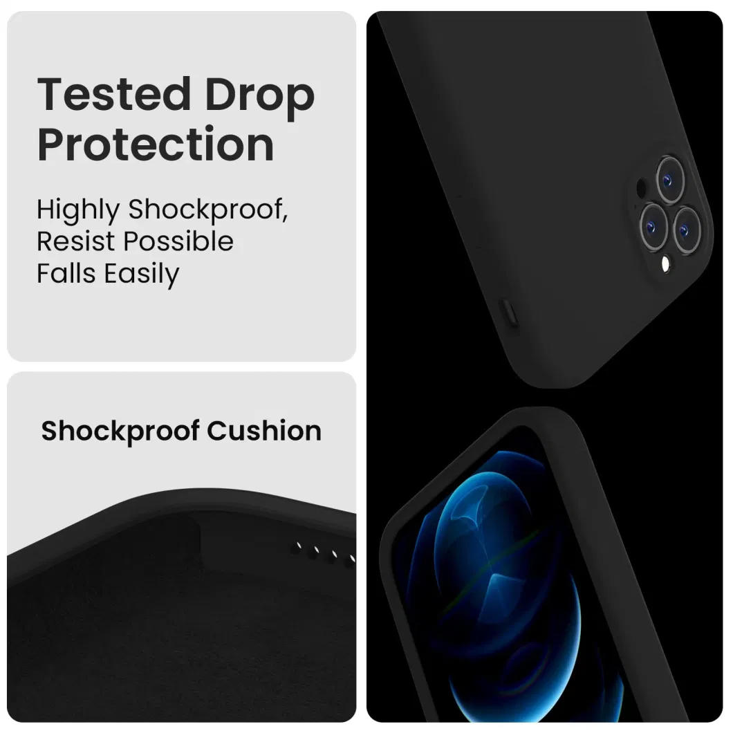 for iPhone 14 PRO Case, Silicone [Camera Protection] Phone Case with [2 Screen Protectors], Soft Anti-Scratch Microfiber Lining Inside, 6.1 Inch, Black