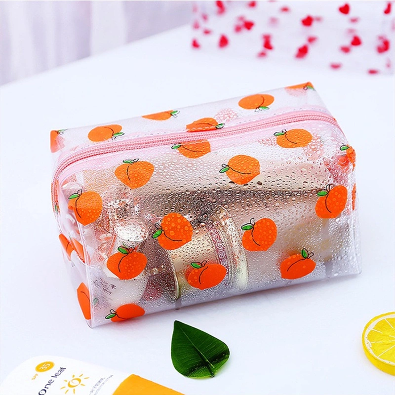 1 PC Girl Clear Cosmetic Bag PVC Transparent Makeup Bag for Women Waterproof Zipper Beauty Case Travel Toiletry Bags