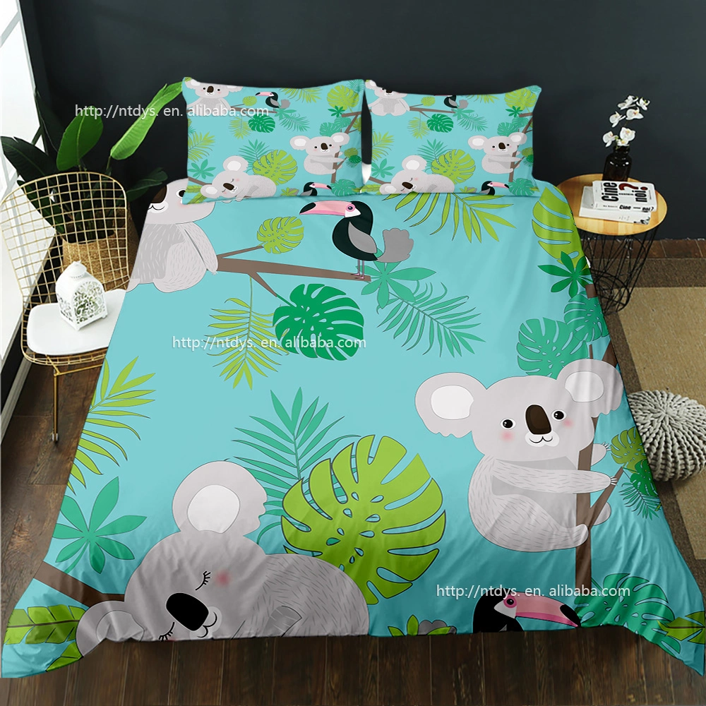 Cute 3D Koala Kawaii Duvetcover Animal Boys Bedding Set