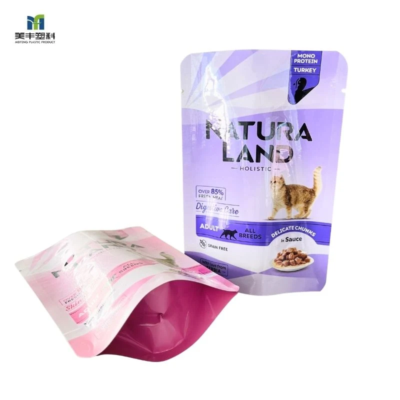 Custom Printing High Barrier Glossy Wet Cat Dog Food Doypack Plastic Bagziplock Aluminum Foil Smell Proof Pet Snacks Retort Pouch Mylar Packaging Stand up Pouch