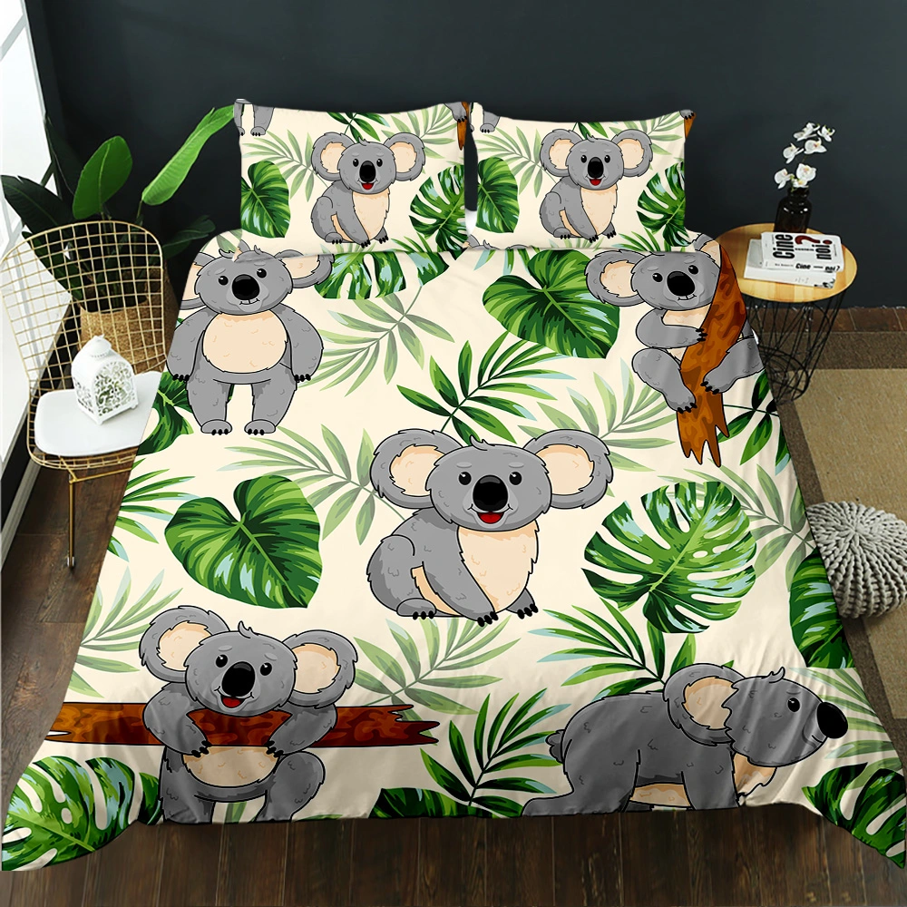Cute 3D Koala Kawaii Duvetcover Animal Boys Bedding Set