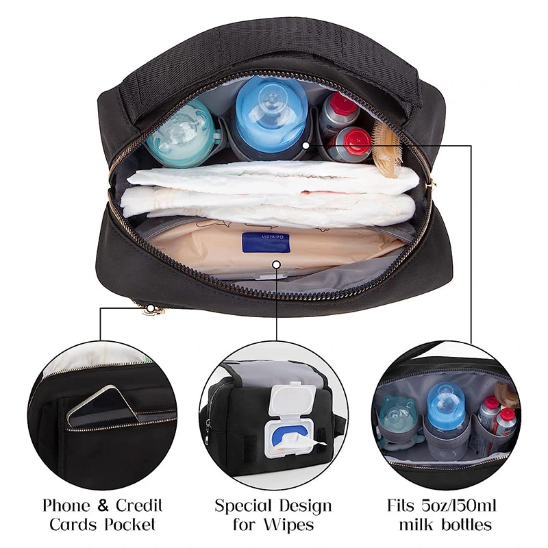 Diaper Bag Small with Portable Changing Mat for Mom