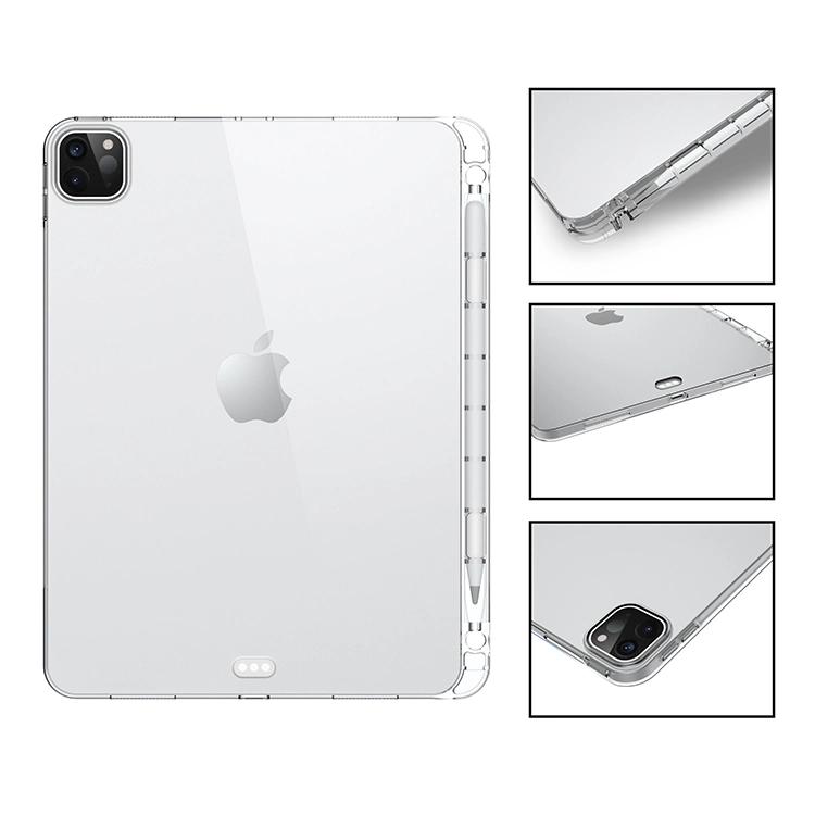 Shockproof with Pencil Holder Clear Flexible TPU Tablet Case for iPad PRO 11 Inch 2022 4th Generation 3rd/2ND/1st Gen
