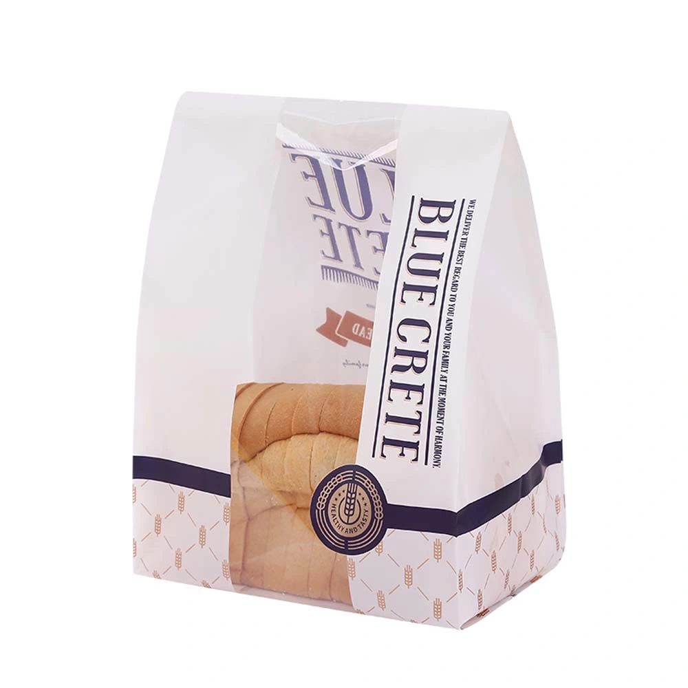 Eco Friendly Food Grade Bakery Kraft Paper Bread Packaging Bag with Window