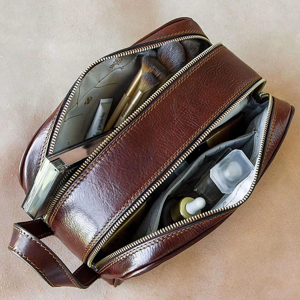 Zipper Professional PU Leather Cosmetic Bag Travel Makeup Case