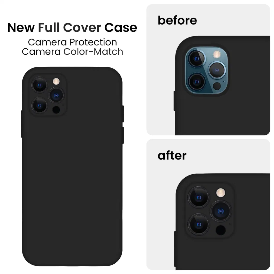 for iPhone 14 PRO Case, Silicone [Camera Protection] Phone Case with [2 Screen Protectors], Soft Anti-Scratch Microfiber Lining Inside, 6.1 Inch, Black