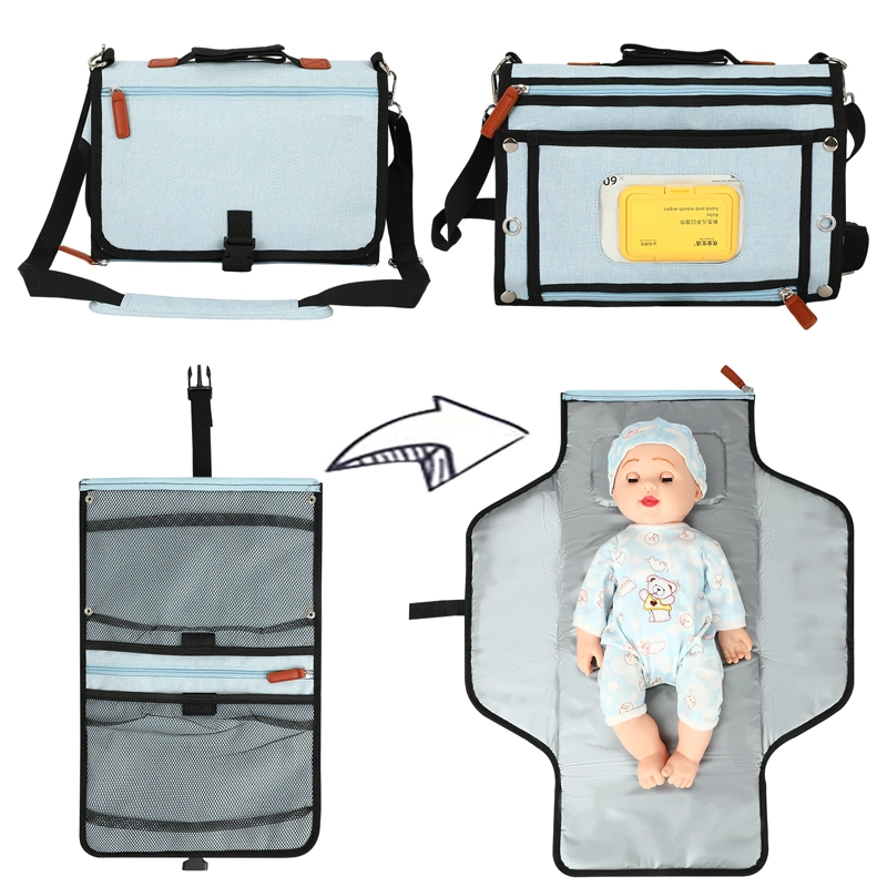Foldable Waterproof Travel Changing Mat Station Head Cushion Portable Baby Diaper Bag