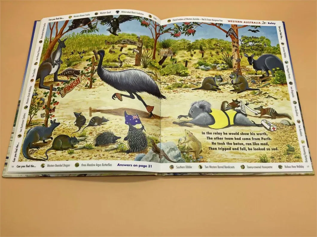 Custom Hardcover Kokey Koala Children Story Cardboard Book Printing Services