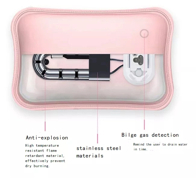 Safety and New Design Custom Rechargeable Electric Hot Water Bag Cute with Cover for Women Baby Use