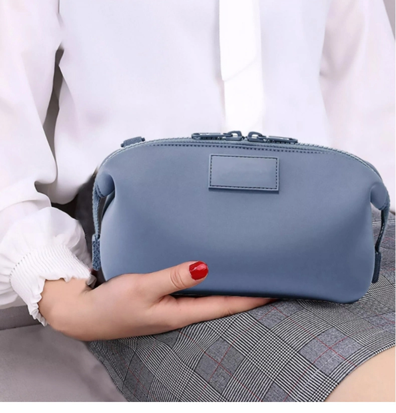 Custom Waterproof Purple Cosmetic Organizer Bags Small Travel Makeup Storage Bag Neoprene Zipper Pouch