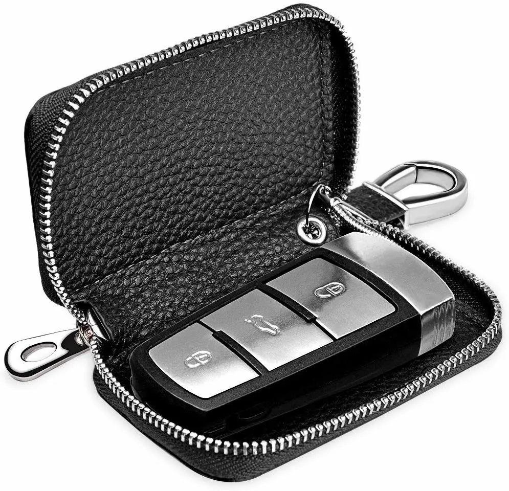 Faraday Key Case Genuine Leather Car Smart Key Chain