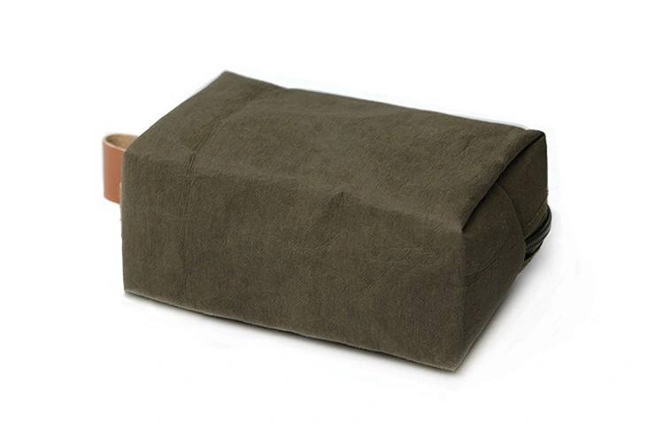 Custom Sqaure Organizer Ecofreiendly Recylcle Kraft Paper Makeup Brush Bag