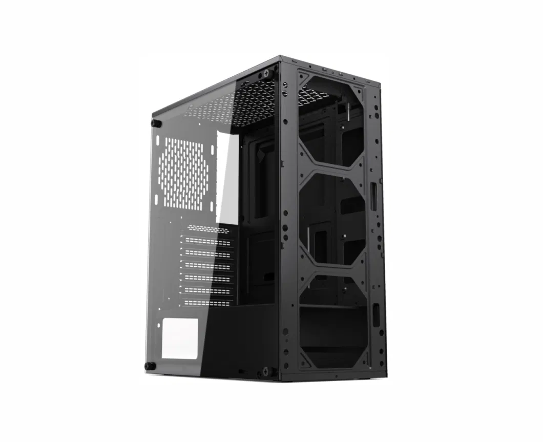 ATX Computer Tower PC Gaming Case with Attractive RGB LED Strips Design