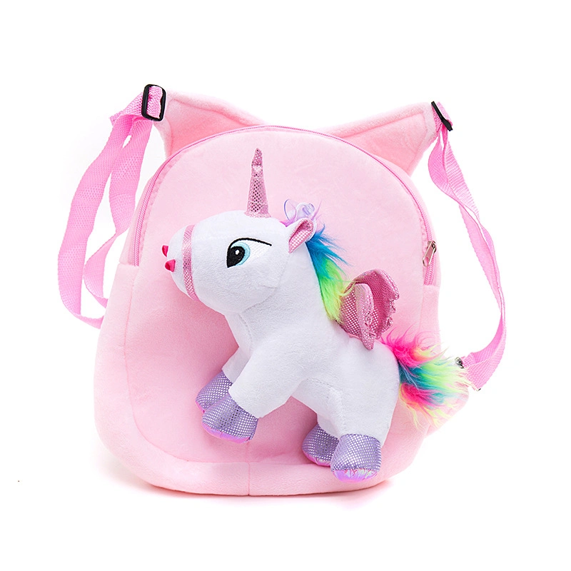Wholesale Custom Plush Unicorn Kids School Backpack Children Shoulders Bag