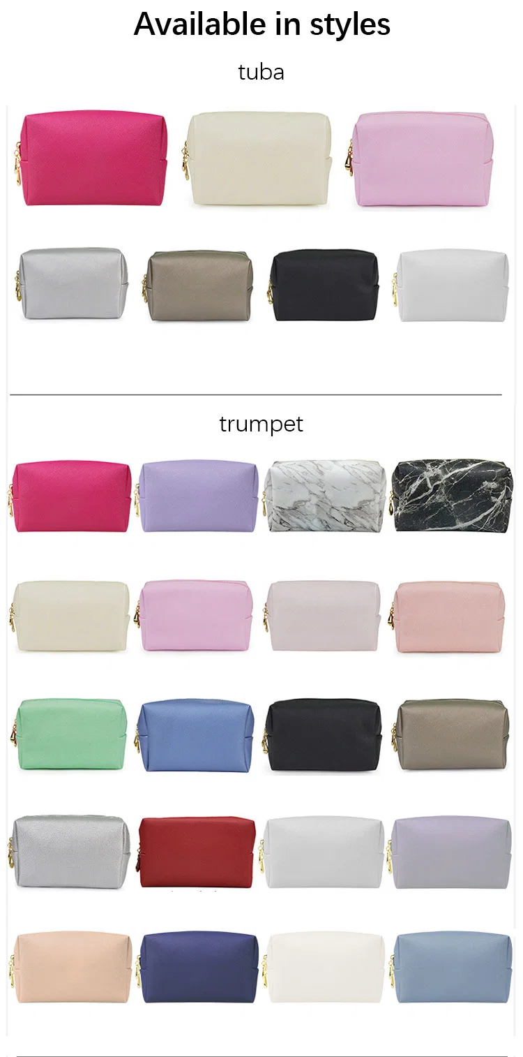 Custom Logo PU Waterproof Trip Black Toiletry Pouch Kits Women Luxury Beauty Makeup Bag Pink Girl Travel Cosmetic Bags