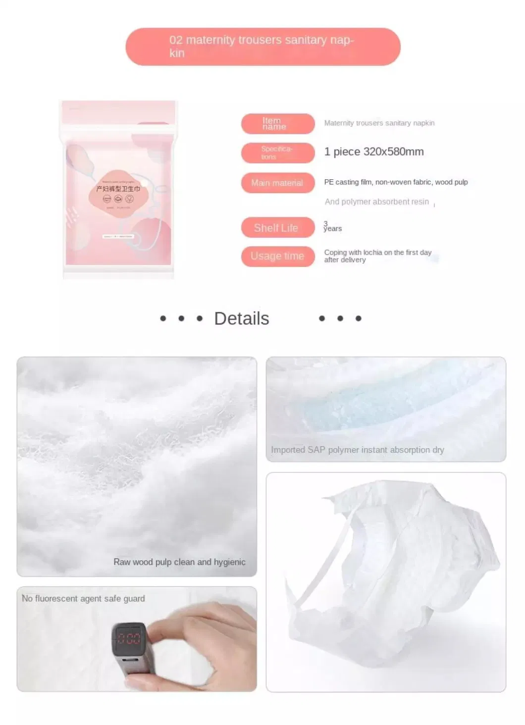 Hospital Packing Kit for Delivery, Pregnant Postpartum Pad Liners, Maternity Hospital Bag