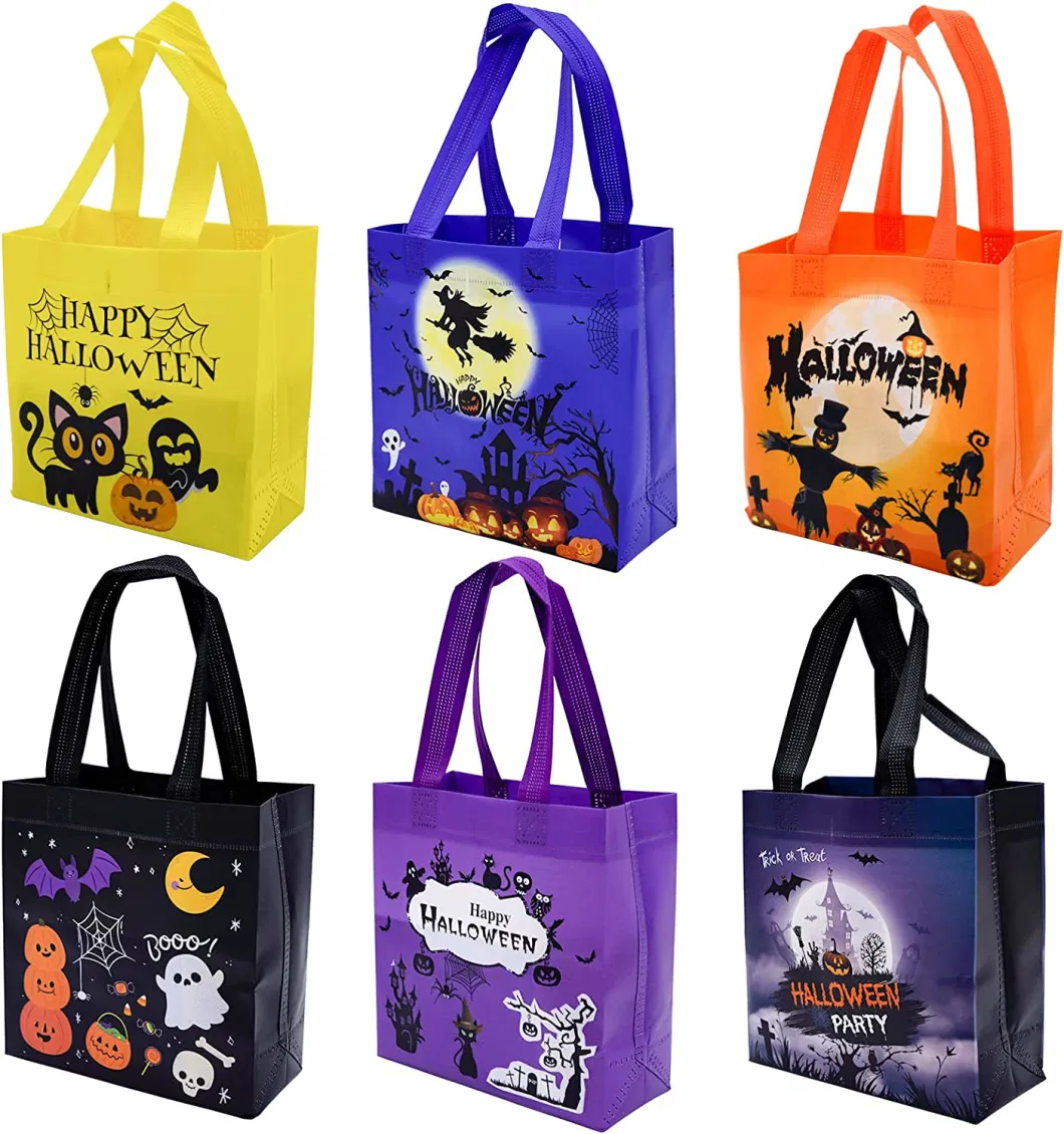 Halloween Tote Bags Non-Woven Halloween Candy Colorful Bags for Trick or Treat Party Favors Festival Supply Totes