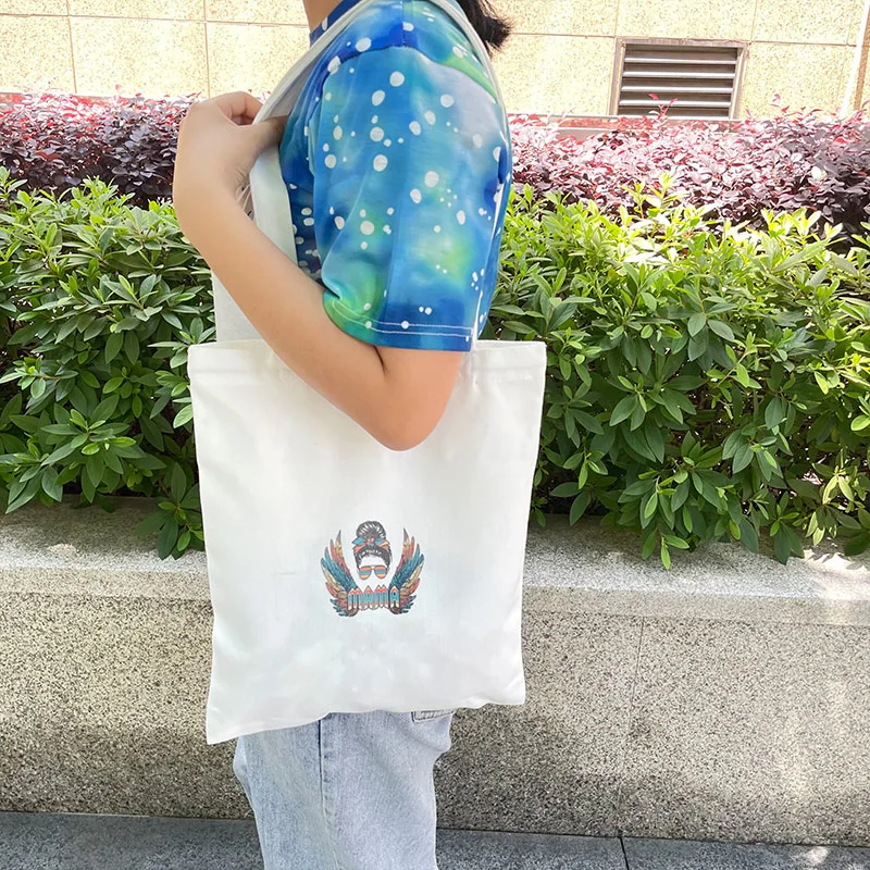 Halloween Gifts Children&prime;s Kids White Blank Sublimation Canvas Candy Tote Bag Halloween Party Bagstrick or Treat Candy Bags Blank Sublimation Trick or Treat Bag