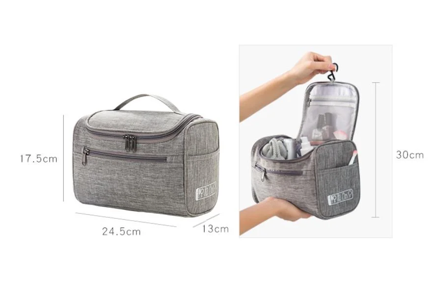 Custom Hanging Makeup Cosmetic Bag Zipper Portable Travel Cosmetic Pouch Bag