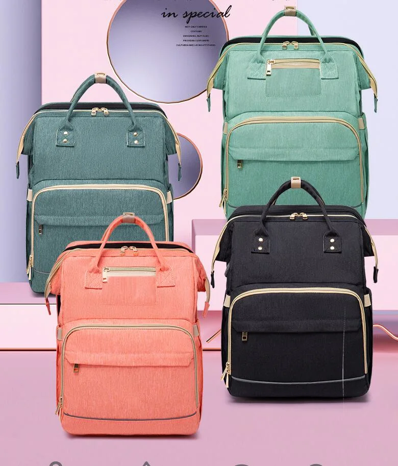 Popular Luxury China Wholesal Mommy and Me Bag Diaper Bag Backpack