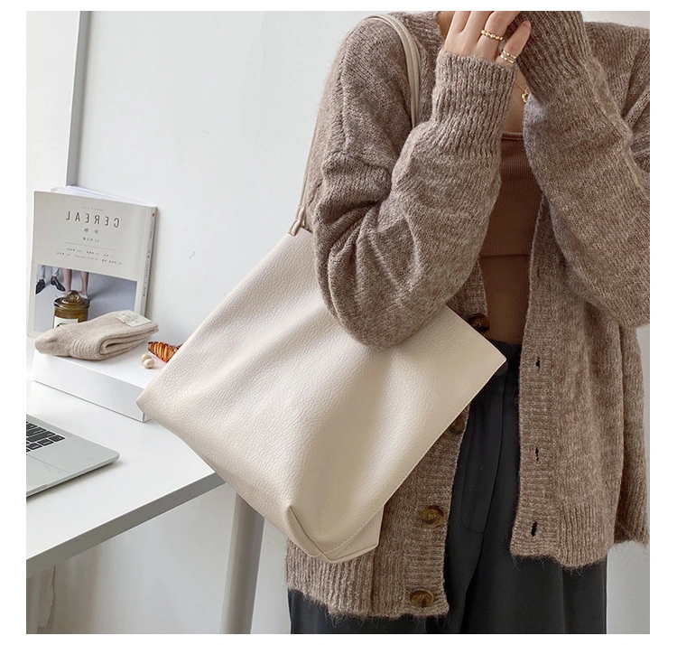 Soft PU Mother-in-Law Large Bag Cross-Border Women&prime;s Shoulder Bag Niche Fashion Large Capacity Tote Bag