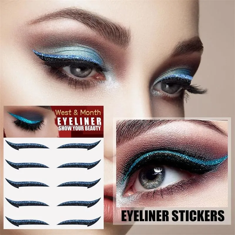 Art Makeup Sticker 5pairs Adhesive Eyeliner Sticker with Glitter