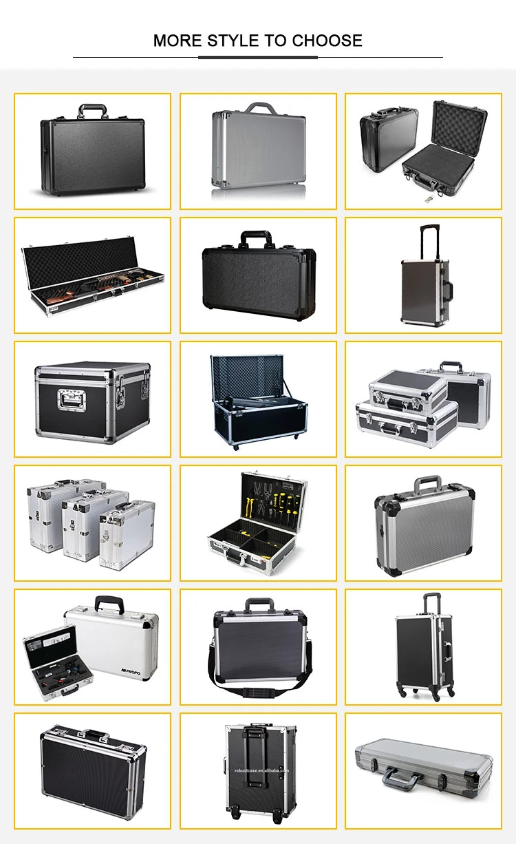 Customized Size Aluminium Carry Case Tool Suitcase Small Hard Aluminum Equipment Tool Case with Foam