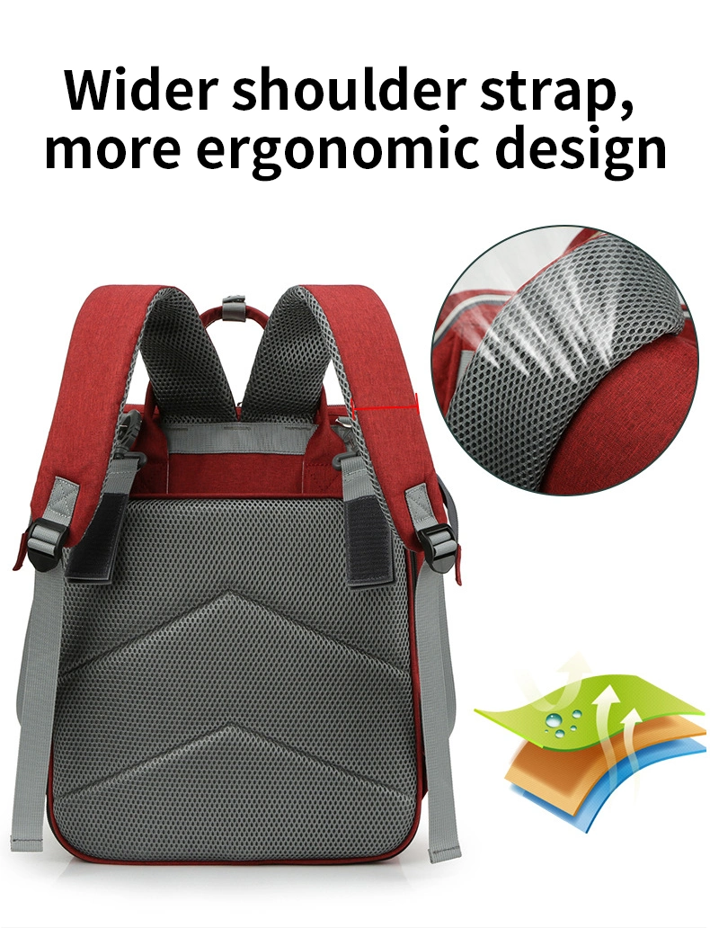 Promocional Mommy Plain Diaper Baby Bag Smellproof Rucksack Mochilas De Marca Ergonomic Bebe Cute Backpack