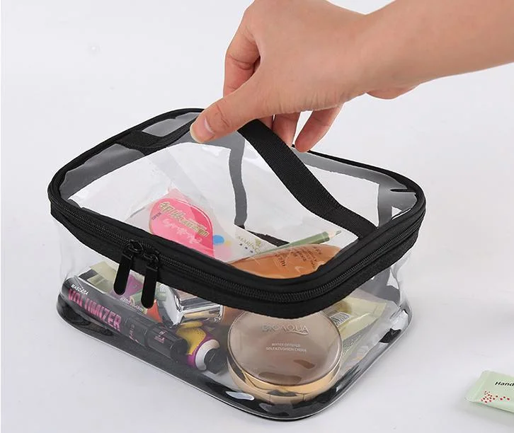 Transparent PVC Bath Cosmetic Bag Women Make up Case Travel Zipper Makeup