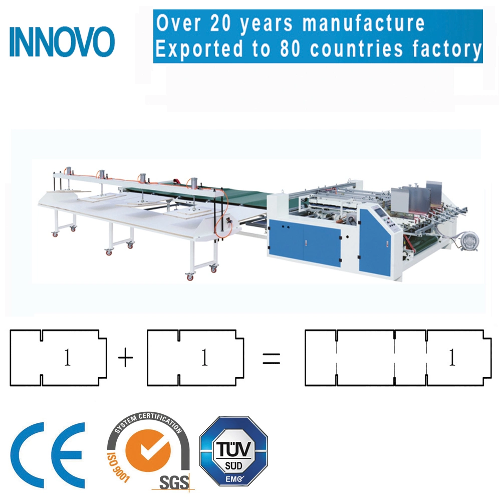 Pxa-2100 Semi-Automatic Carton Box Pressing Gluing Machine/Double Pieces Type Carton Folder Gluer