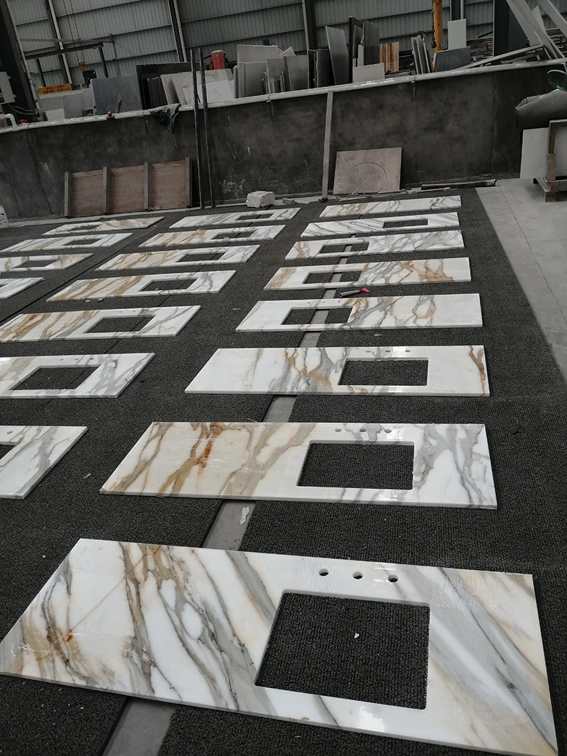 Luxury Customized Calacatta Gold Marble for Countertop/Reception Table/Bar Table