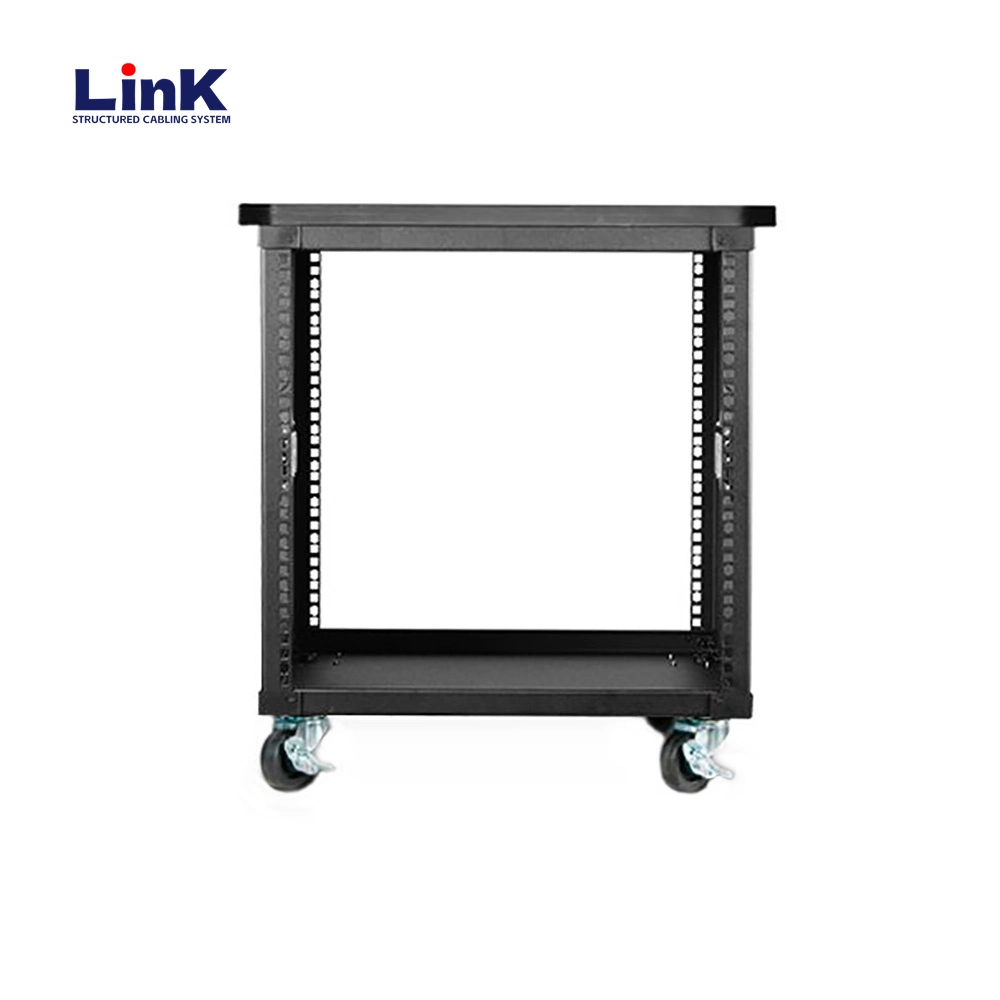 Open Frame Server Rack Network Equipment Rack with Casters, Levelers, Cable Management