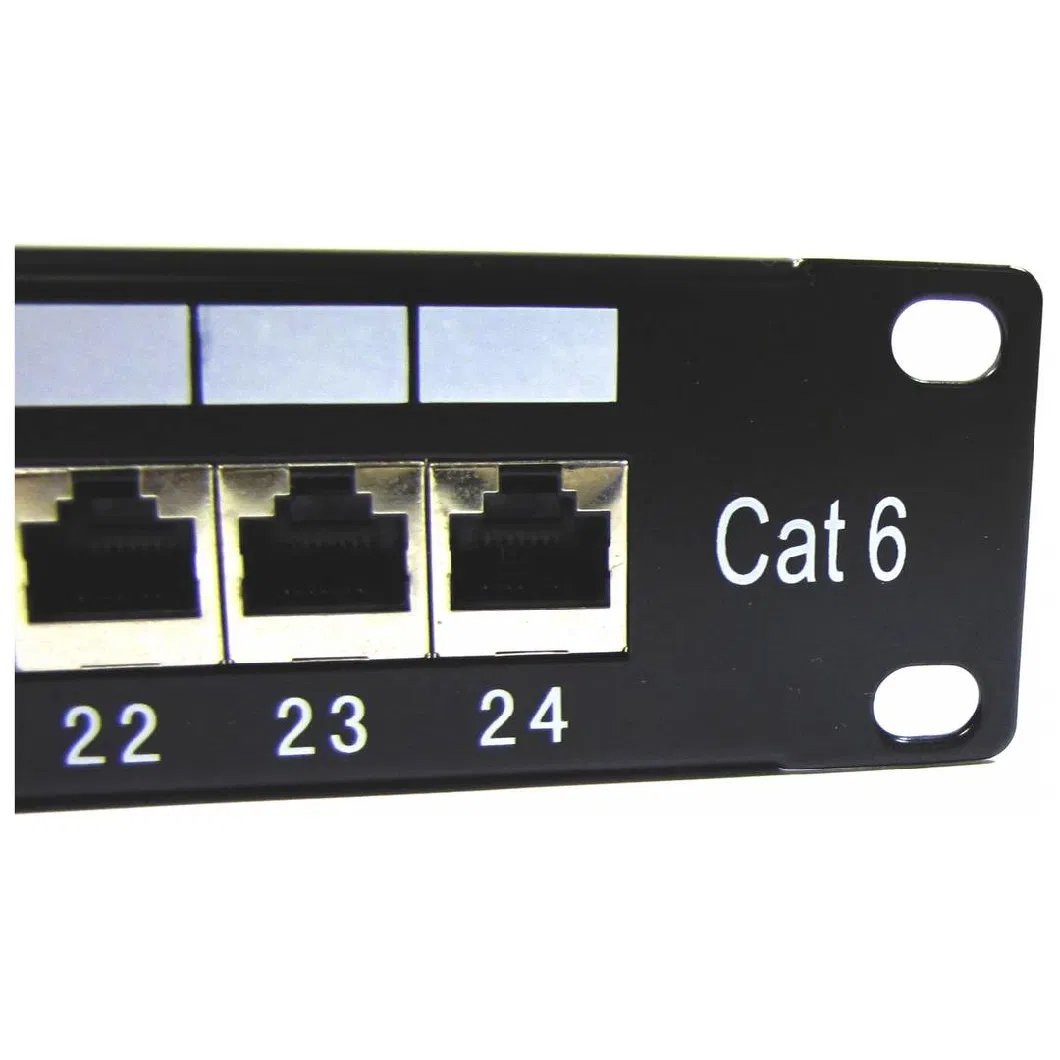 Patch Panel Rack 24 RJ45 Cat6 FTP 1U Black