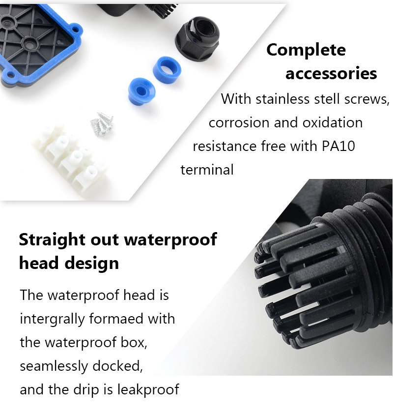 Easy to Install Waterproof Electrical Terminal Wiring 1 in 2 out Junction Box