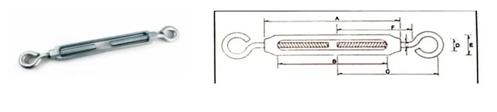 Buy 1/2&quot; Galvanized Steel Korean Type Open Body Cable Turnbuckle