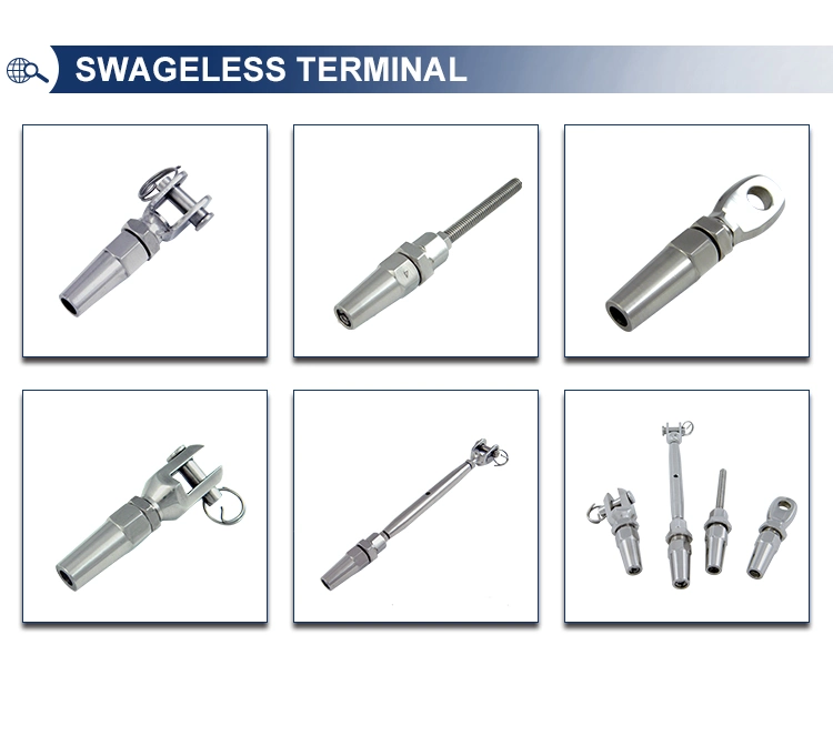 Stainless Steel Thread Stud Swageless Terminal for Cable Railing