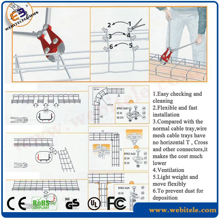 3m Length Data Center Stainless Steel Cable Tray