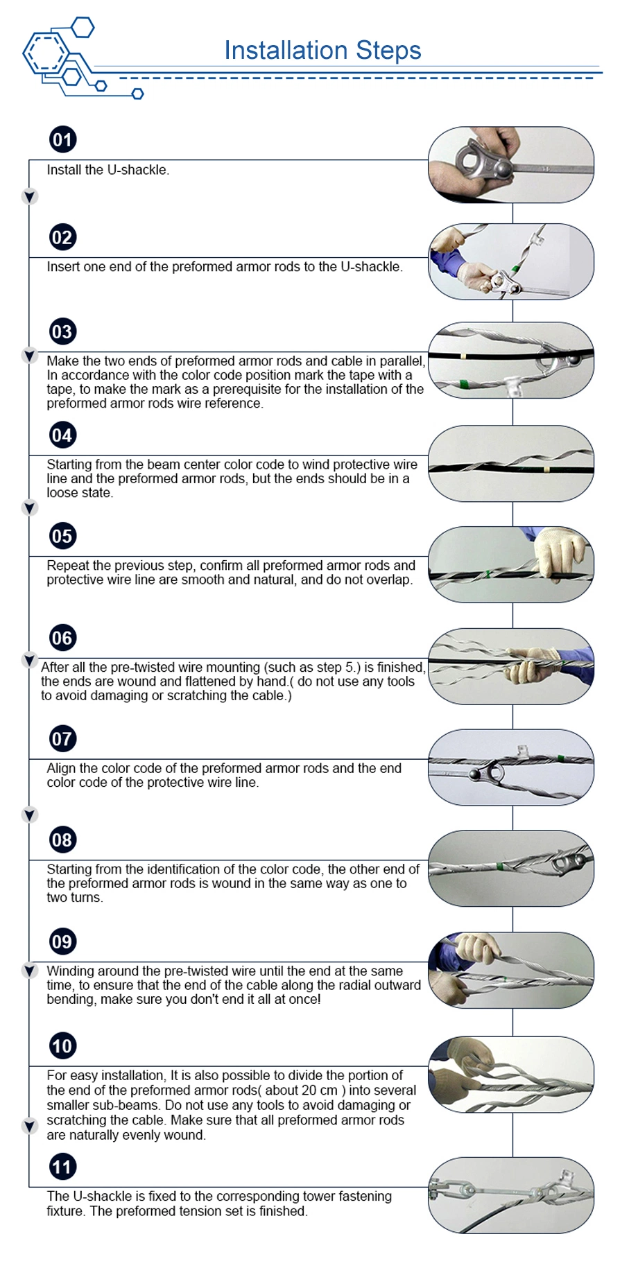 Overhead Line Hanging Cable Hook Suspension Clamp Chain Link for ADSS Aerial