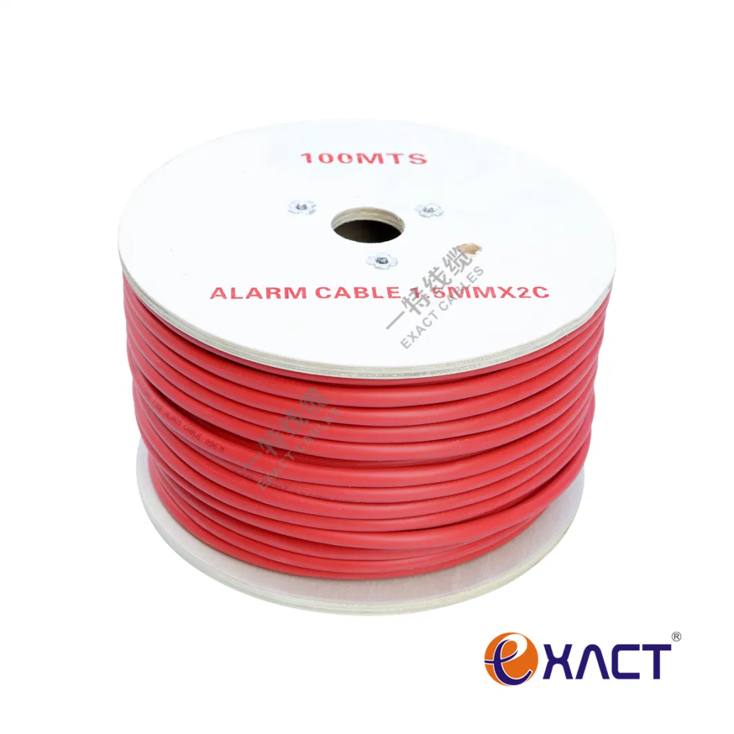 Fire Alarm Cable, Riser-FPLR, 4-14 AWG stranded bare copper conductors with polyolefin insulation, PVC jacket with ripcord