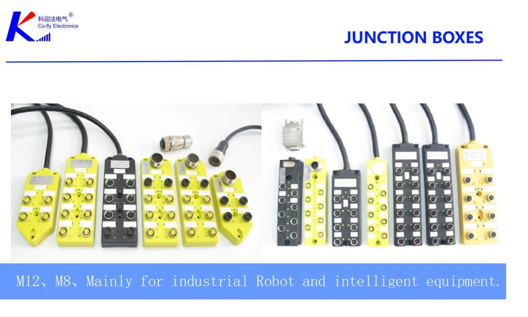 M12 Male Female Waterproof 8 Ports Connector Distribution Boxes