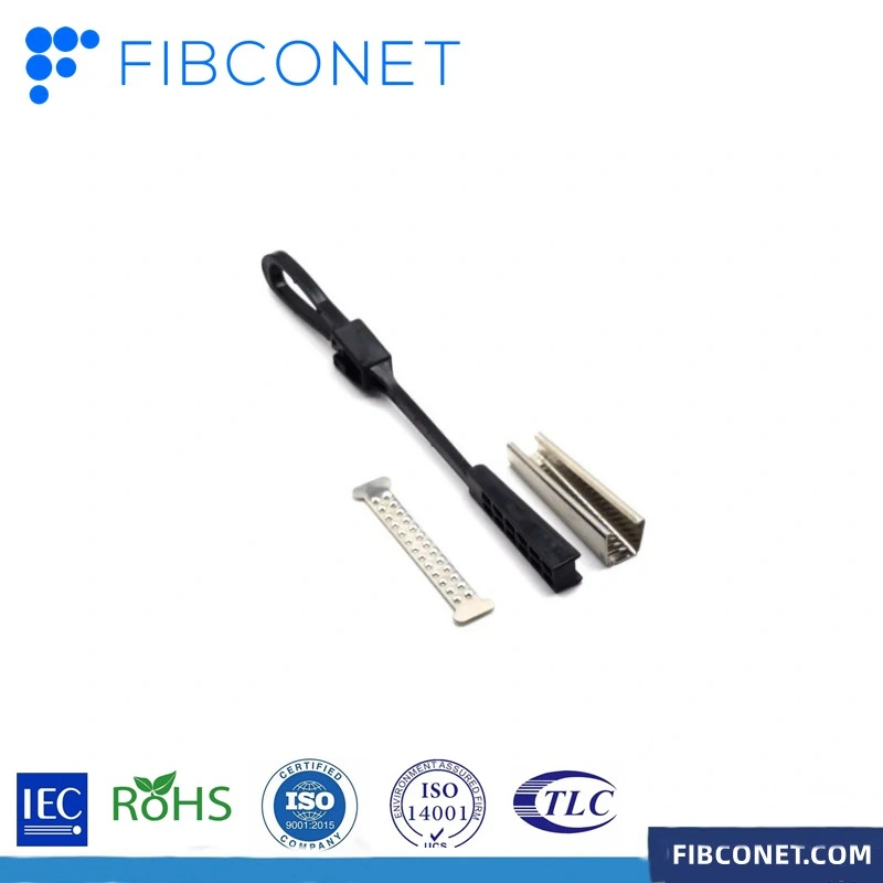 FTTH High Tension Strength Plastic Metal Wire Cable Optical Fiber Optic Drop Cable Clamp
