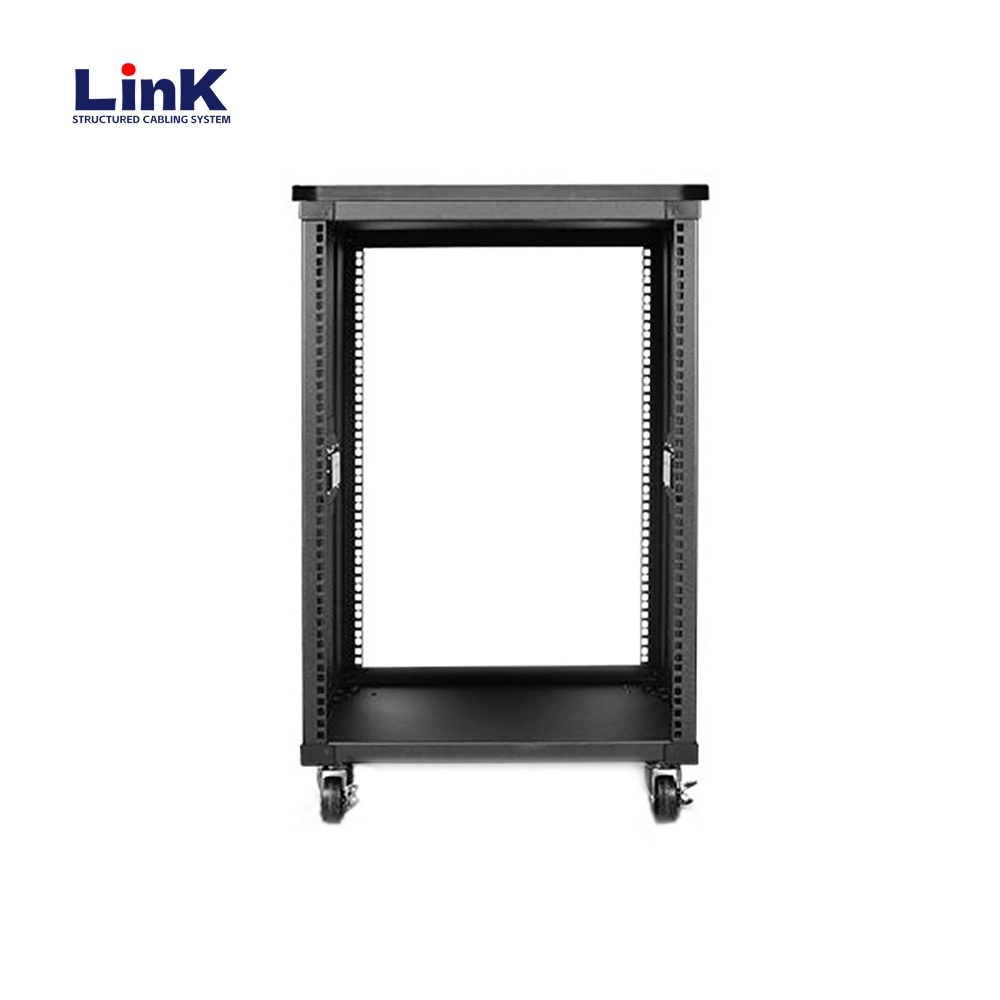 Open Frame Server Rack Network Equipment Rack with Casters, Levelers, Cable Management