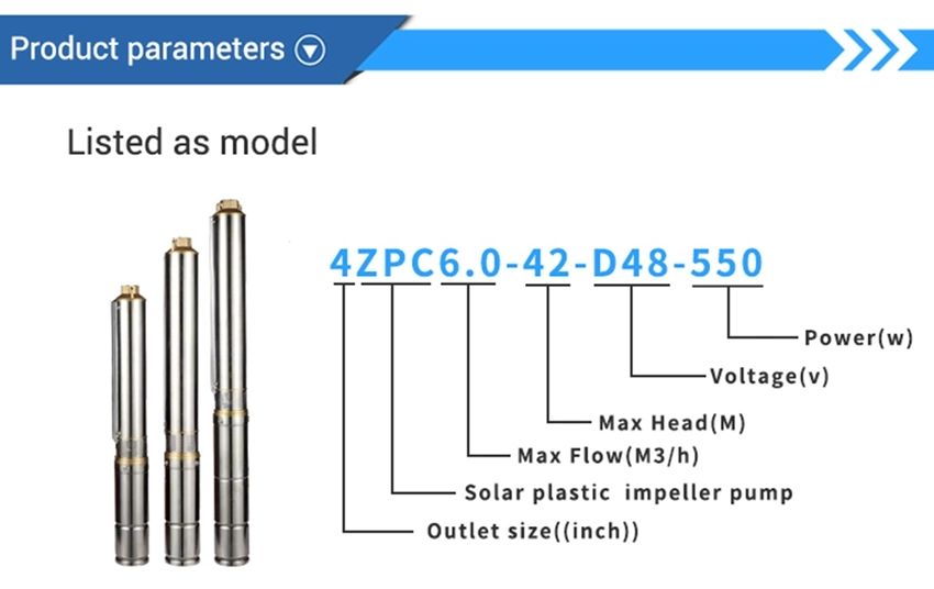 2inch Outlet Solar Water Borehole Pump Kit Immersed Best Quality Solar Pumps for Irrigation in Thailand