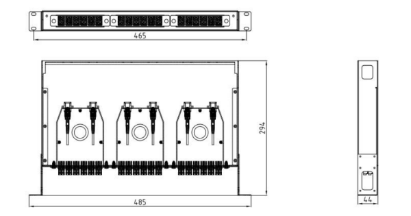 FTTX Optical Fiber MPO/MTP Terminal Box with Patch Panel, MPO-LC, 12 Ports LC Cassette Box Om3 Fiber Optical Module with MPO Adapter and LC/Upc Adapters